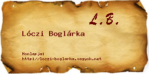 Lóczi Boglárka névjegykártya